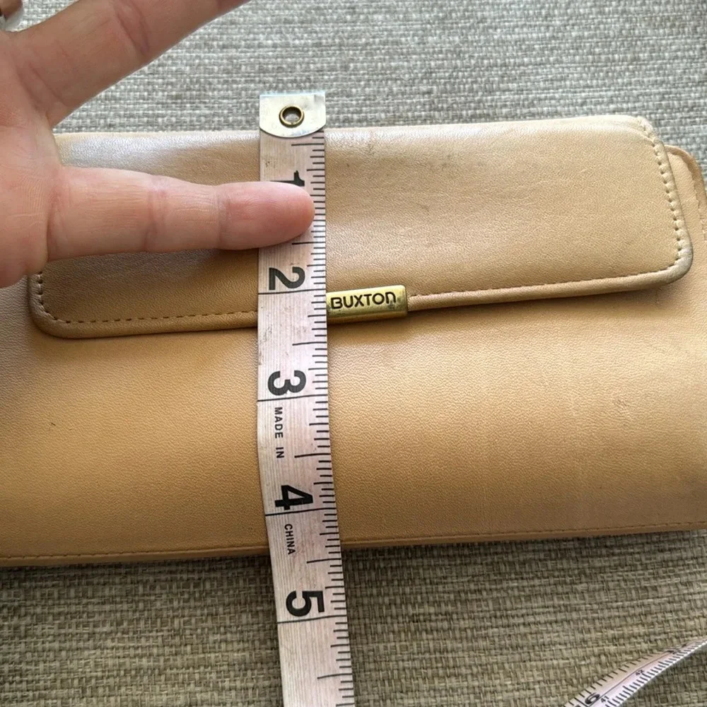 Camel colored genuine cowhide leather wallet by Buxton